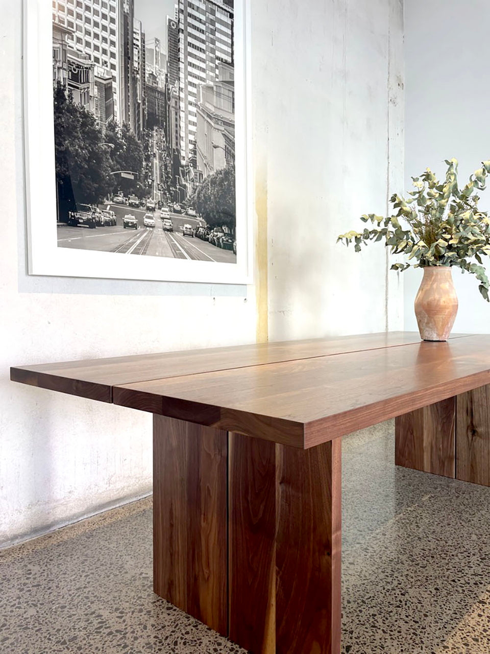 Dining table, NZ made, black table, sold timber table,locally made table, contemporary table